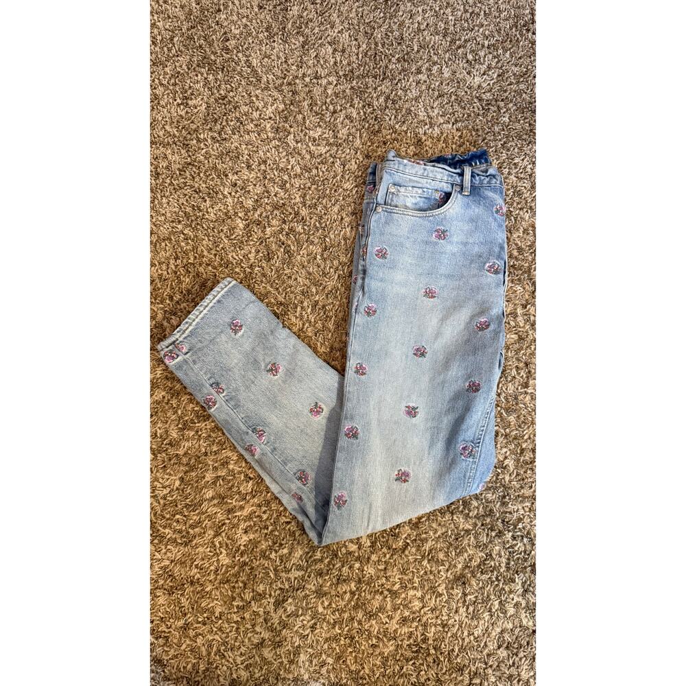 La Vie Rebecca Taylor Floral Embroidered Skinny Jeans Women’s Denim Size 28